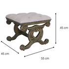 Puff Eros Capitonê Com Tachas Dourado Envelhecido E Veludo Ro