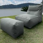 Puff Espreguiçadeira C/ Apoio Para Os Pés Cinza - Pop02-2