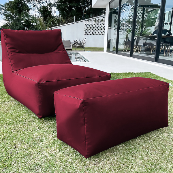 Puff Espreguiçadeira C/ Apoio Para Os Pés Magenta - Pop02-4