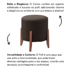 Puff Estofado Decorativo Para Sala Redondo Eloá Corino Marrom