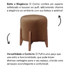 Puff Estofado Decorativo Para Sala Redondo Londres Corino Cap