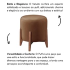 Puff Estofado Decorativo Para Sala Redondo Londres Veludo Cap