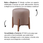Puff Estofado Decorativo Para Sala Redondo Londres Veludo Rosé