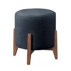 Puff Estofado Decorativo Redondo Sala De Estar Madrid Suede A