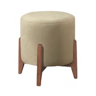 Puff Estofado Decorativo Redondo Sala De Estar Madrid Suede B