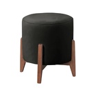 Puff Estofado Decorativo Redondo Sala De Estar Madrid Suede P