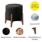 Puff Estofado Decorativo Redondo Sala De Estar Madrid Suede P