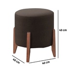 Puff Estofado Decorativo Redondo Sala De Estar Thor Suede Mar