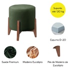 Puff Estofado Decorativo Redondo Sala De Estar Thor Suede Ver