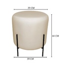 Puff Estofado Para Sala Quarto Redondo Decorativo Luxo Ivy Be