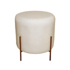 Puff Estofado Para Sala Quarto Redondo Decorativo Luxo Ivy Be