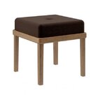 Puff Estofado Pés Em Madeira Maciça Londres Volttoni Nogueira