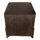 Puff Evo Quadrado Peach Veludo Marrom