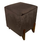 Puff Evo Quadrado Peach Veludo Marrom