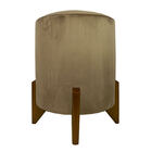 Puff Evo Redondo Peach Veludo Caqui Pequeno 35cm De Diâmetro