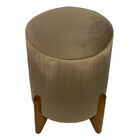 Puff Evo Redondo Peach Veludo Caqui Pequeno 35cm De Diâmetro