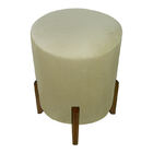 Puff Evo Redondo Peach Veludo Cru Pequeno 35cm De Diâmetro