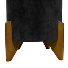 Puff Evo Redondo Peach Veludo Preto Pequeno 35cm De Diâmetro