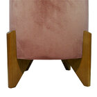 Puff Evo Redondo Peach Veludo Rosa Pequeno 35cm De Diâmetro