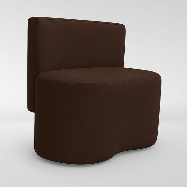 Puff Feijão Curvo Orgânico Redondo Com Encosto Sala Resistent