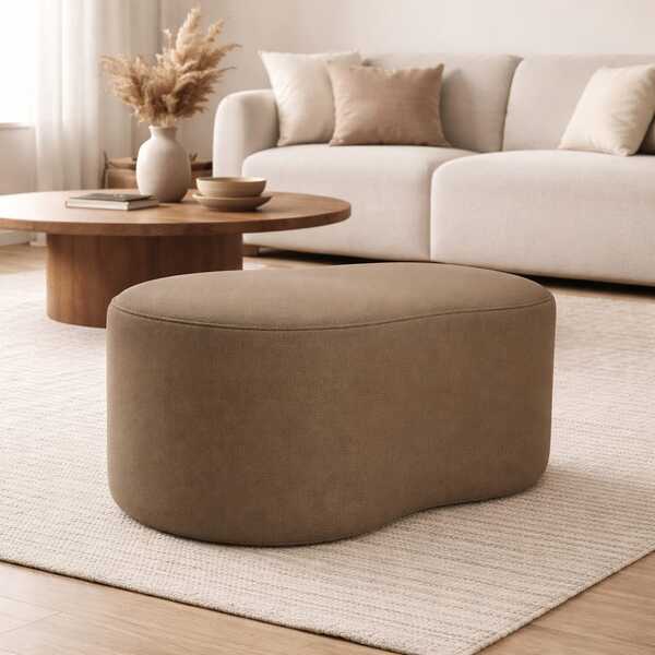 Puff Feijão Curvo Orgânico Redondo Sala Confortável Moderno S