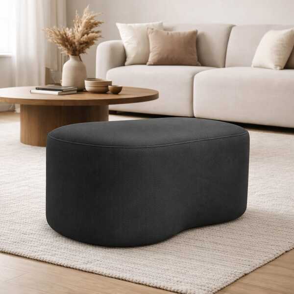 Puff Feijão Curvo Orgânico Redondo Sala Confortável Moderno S