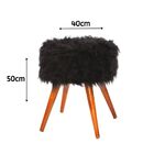 Puff Felpudo De Pelúcia - Preto