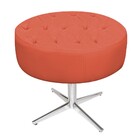 Puff Fernanda Base Giratória De Metal Suede Terracota - Amare