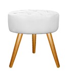 Puff Fernanda Palito Mel Corano Branco - Amarena Móveis