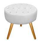 Puff Fernanda Palito Mel Corano Branco - Amarena Móveis