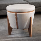 Puff Flex Decorativo Amsterdam Bisart Decor Linho Bege