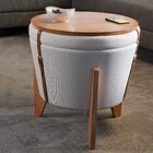 Puff Flex Decorativo Amsterdam Bisart Decor Linho Bege