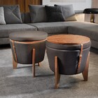 Puff Flex Decorativo Amsterdam Bisart Decor Linho Grafite