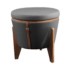 Puff Flex Decorativo Amsterdam Bisart Decor Linho Grafite