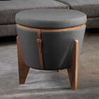 Puff Flex Decorativo Amsterdam Bisart Decor Linho Grafite