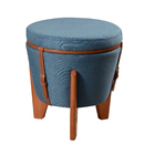 Puff Flex Decorativo Linho  Azul Myhouse