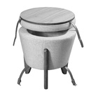 Puff Flex Decorativo Linho  Azul Myhouse