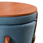 Puff Flex Decorativo Linho  Azul Myhouse