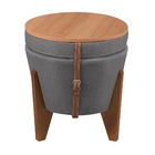 Puff Flex Multifuncional Tampo Amadeirado Linho Chumbo