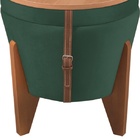 Puff Flex Multifuncional Tampo Amadeirado Veludo Verde