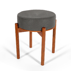 Puff Flex Vira Mesa De Centro Estofado Redondo Em Madeira Mac