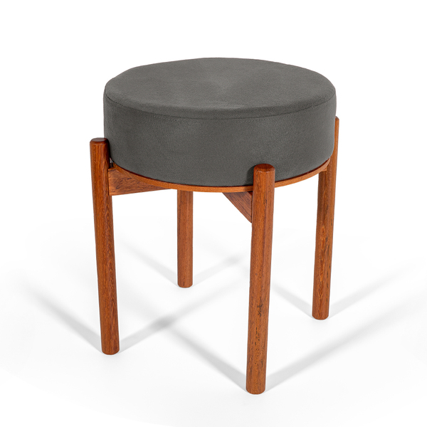 Puff Flex Vira Mesa De Centro Estofado Redondo Em Madeira Mac