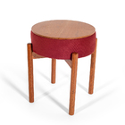 Puff Flex Vira Mesa De Centro Estofado Redondo Em Madeira Mac