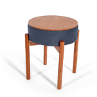 Puff Flex Vira Mesa De Centro Estofado Redondo Em Madeira Mac