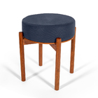 Puff Flex Vira Mesa De Centro Estofado Redondo Em Madeira Mac