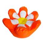 Puff Flor Laranja E Branco