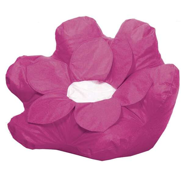 Puff Flower Corino Rosa
