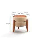 Puff Frapê Linho Bege 47 Cm