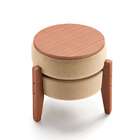 Puff Frapê Linho Bege 47 Cm