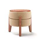 Puff Frapê Linho Bege 47 Cm
